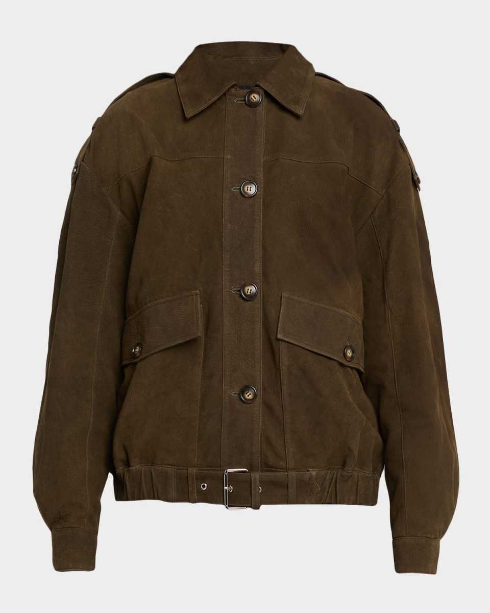 Barrie Suede Belted Jacket